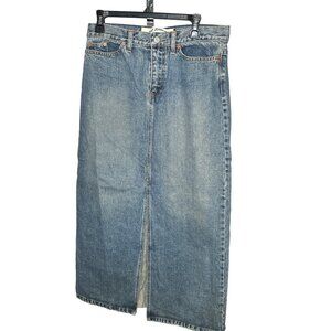 Vintage Gap Jeans Denim Maxi Skirt Size 8/10 Blue